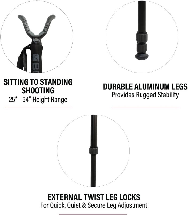 Bog Deadshot Tripod Family with Adjustable Legs, Universal Shooting Rest, Lightweight Aluminum, Hands-Free, for Shooting, Hunting, and Outdoors - Image 1